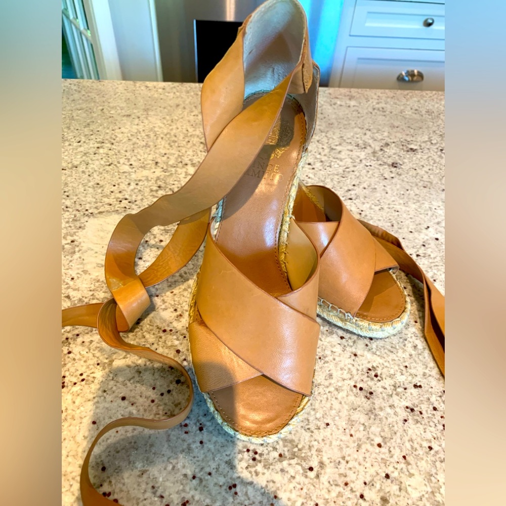 Vince Camuto Tan Leather Wedges Size 71/2